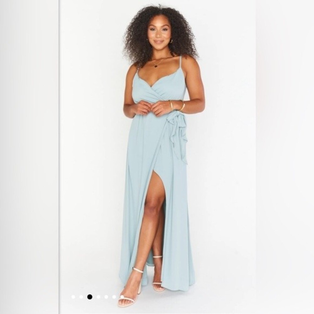 Show Me Your MuMu Liz Maxi Dress Silver Sage Crisp Medium